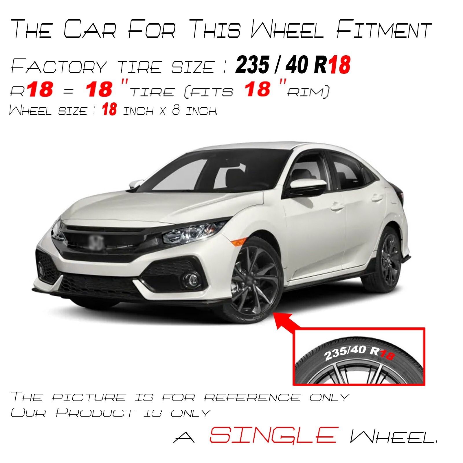 Honda Civic OEM Wheel 18" 20172019 Original Factory Rim 42700TBFA91