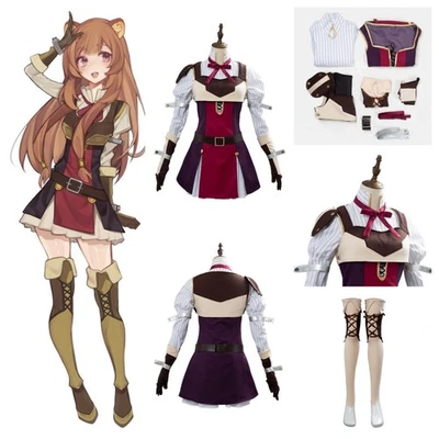 HANDGEFERTIGT The Rising of The Shield Hero Raphtalia Cosplay Costume Halloween Dress FullSet
