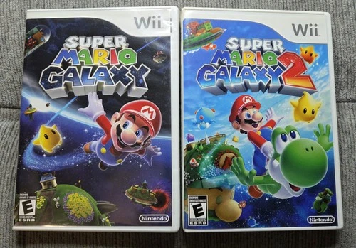 Super Mario Galaxy 1 & 2 (Nintendo Wii, 2007 and 2010) Games Complete in Box CIB