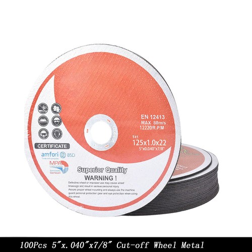 Disco da Taglio 5"x.040"x7/8" Ruota 100pz Metallo e Acciaio Inox Nuovo - Foto 1 di 8