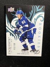 24-25 UD Ice Hockey RC Rookie Exquisite Blue R-9 Gage Goncalves /199