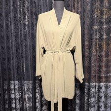 Victoria's Secret Y2K Satin Wrap Robe Kimono Olive Sage One Size