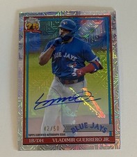 Tops Series 1 Vladimir Guerrero Jr. Blue Jays Autographed Card 42/50 Silver Pack