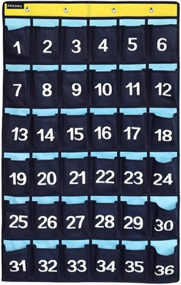 Numbered Pocket Caddy Organizer 36 Pockets for Cell Phones and Supplies Wall ...