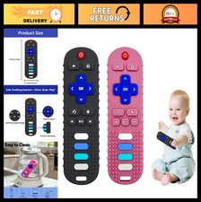 2-Pack Silicone Baby Teething Toys - TV Remote Control Shape, BPA-Free, 0-18 Mon