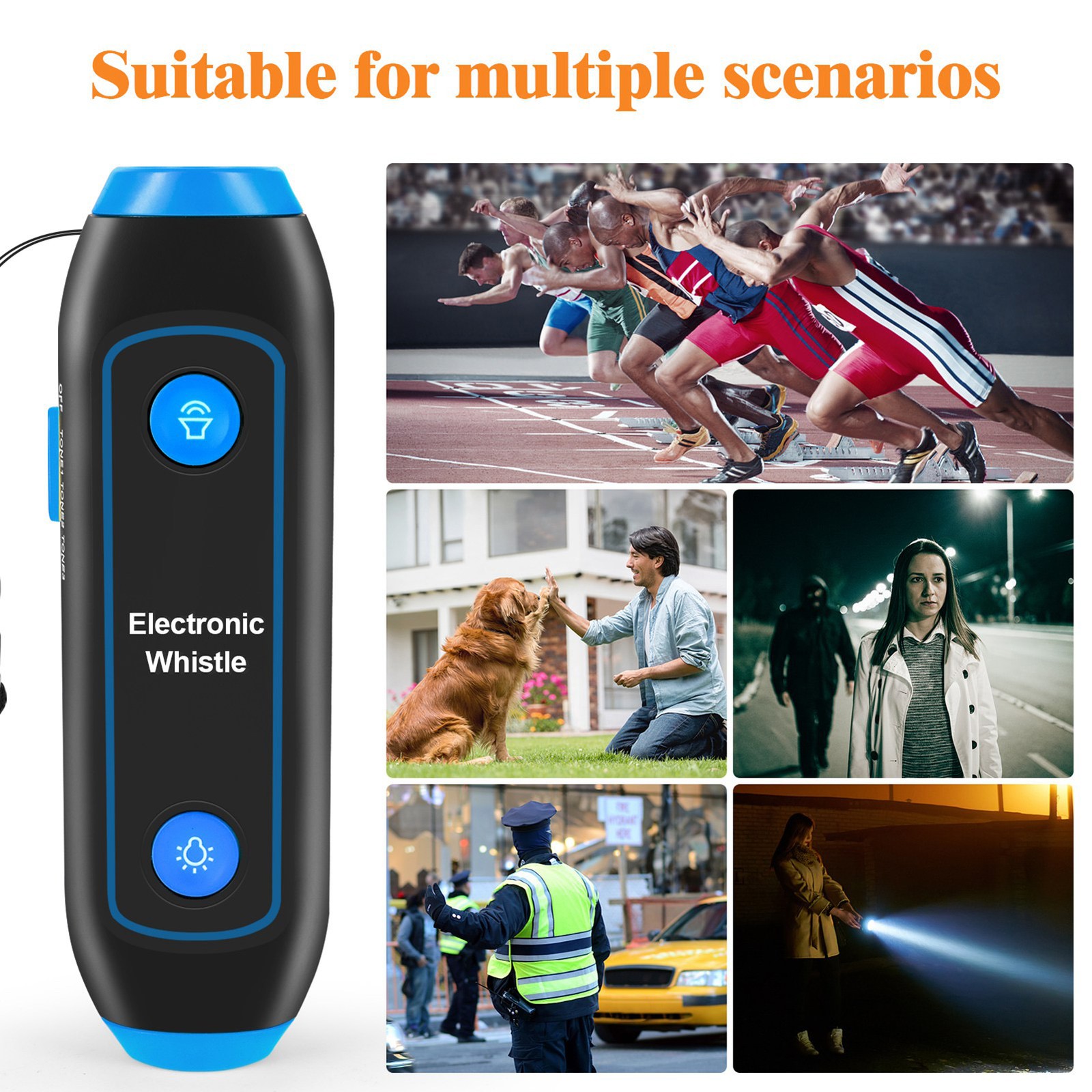 Electronic Whistle 3 3 Volume Level Blow Free Whistle With LED Light For Tr