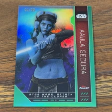 Aayla Secura 2023 Topps Finest Star Wars GREEN 54/99 Refractor Card #FN-20