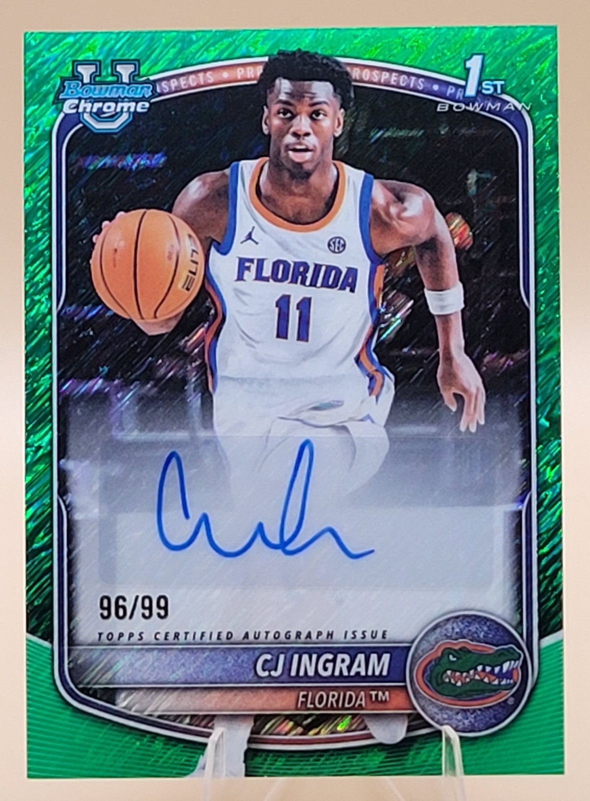 2025-26 Bowman CJ Ingram #CPA-CI Chrome 1st Green Shimmer Refractor Auto /99 🔥