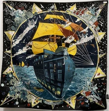 Designer Style, Elegant 90cm, 35inch Square Printed Head Neck Scarf Men Woman