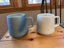 Starbucks 2021 Coffee Mugs - Blue/Green Iridescent 14oz, Mint Green 12oz - Two