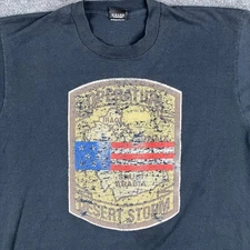 Screen Stars T-Shirt Mens Size XL Black Desert Storm USA Military Graphic Tee