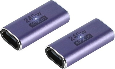 GHQXZT 240W USB C Coupler (2 Pack), Type C Female to purple 