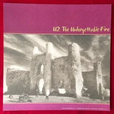 U2: "The Unforgettable Fire” RARE PROMO ALBUM FLAT WALL DISPLAY 12” X 12" Poster