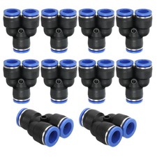 20 PCS, 6mm OD, Push In Pneumatic Quick Connect Fittings, Equal Y Union