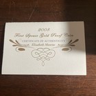 2008-W Proof $10 Gold Elizabeth Monroe  BOX OGP & COA (X-17)  NO Coins — photo 2