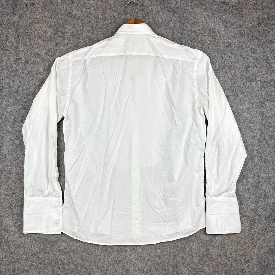Camisa de Vestir Zanella Para Hombre 42 16.5 Blanco Puño Francés Esmoquin Formal Italia Foto 2 de 4