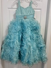 Size 8 Turquoise Blue Taffeta Princess Dress Ball Prom Quinceanera Gown NEW