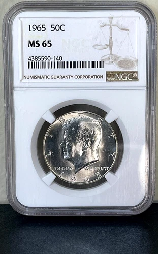 1965 Kennedy Silver Half Dollar NGC MS65 GEM BU!