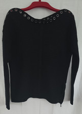 Women's - STAR by JULIAN MACDONALD - Black Ribbed Jumper - Size 14