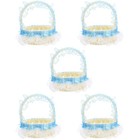 5pcs kleiner Blütenkorb gewebter Speicherkorb tragbarer Blumenarrangement Korb