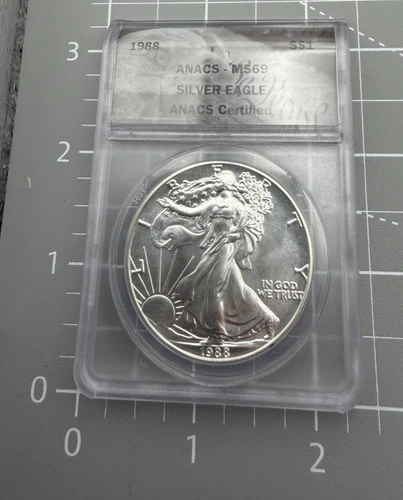 1988 American Silver Eagle - ANACS MS69 - .999 Fine Silver 1oz