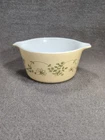Vintage Pyrex Shenandoah Casserole Dish 473-B Yellow With Green Floral 1 Liter