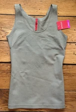 SPANX FS0815 Firm Tummy-Control Stretch In & Out Tank Top SMALL Olive Green