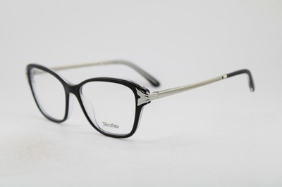 NEW SFEROFLEX 1577 C386 BLACK SILVER AUTHENTIC EYEGLASSES 53-15