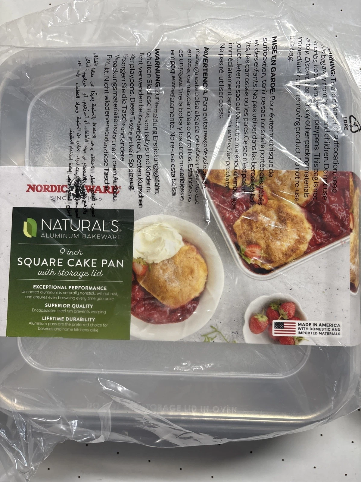Nordic Ware Naturals 9" Square Cake Pan with Lid