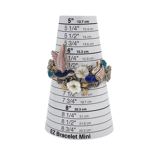Barbara Bixby Bracelet Hummingbirds Sterling 18K Gold Cuff Bracelet Turquoise 7" - Picture 13 of 23