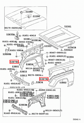 Genuine LandCruiser HZJ71 HZJ70 HJ75 Front Fender Liner Spacer Retainer Set - Picture 8 of 14