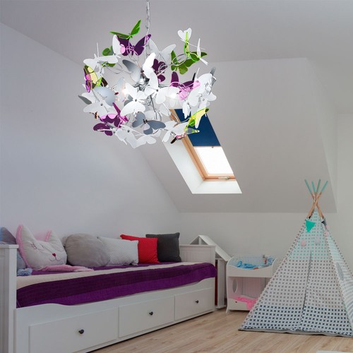 Pendelleuchte Hängelampe Kinderzimmerleuchte Schmetterlinge bunt G4 4-Flammig - Bild 9 von 12