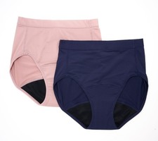 Maya J Women's Panties Sz L Breezies Leak Proof Hi-Cut Panty Blue A508656