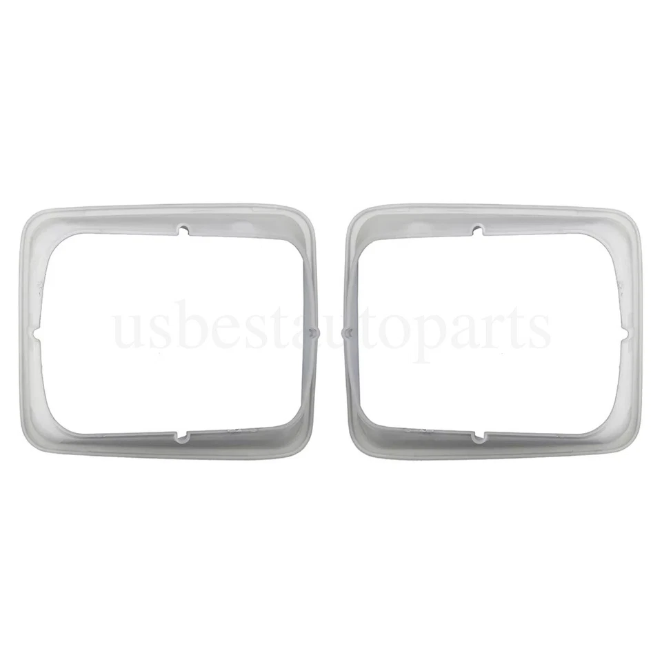 Par de bisel de faros de plástico gris para Freightliner FL50 FL60 FL70 FL80 FL106 Foto 3 de 4