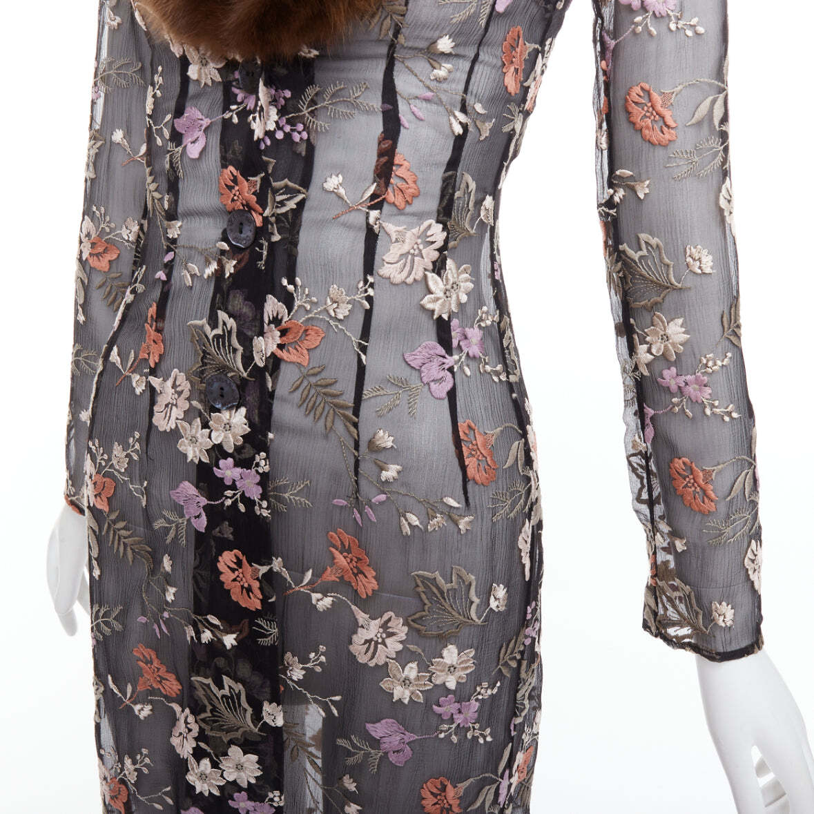 DOLCE&GABBANAファーコート Dolce & Gabbana Vintage AW1997 Runway Charcoal Burgundy