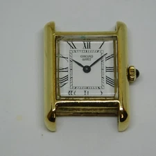 CONCORD Tank Shape 14K Yellow Gold Quartz Analog Women's Watch New Battery