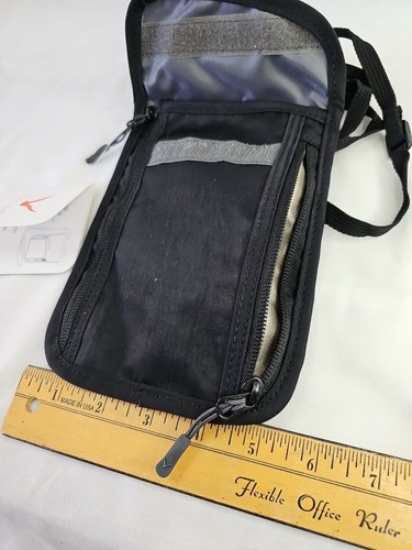 NUOVO Hynes Eagle Organizer Nero Tracolla Blocco RFID Passaporto ID Carta di Credito - Foto 5 di 9