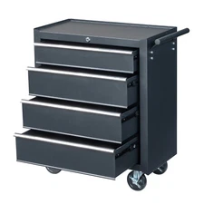 4-Drawer Steel Rolling Tool Chest w/ Lock Tool Storage Cabinet w/ Wheels 330lbs