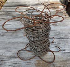 VINTAGE BARBED BARB WIRE ROLL SPOOL FOR DECORATION
