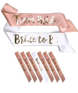 Team Bride To Be Satin Ribbon Sash Bridal Shower Bridesmaid Bachelorette Parties