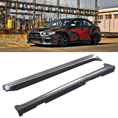 For 08-09 Mitsubishi EVO10 AERO Style Carbon Fiber Side Skirt Extension Lip