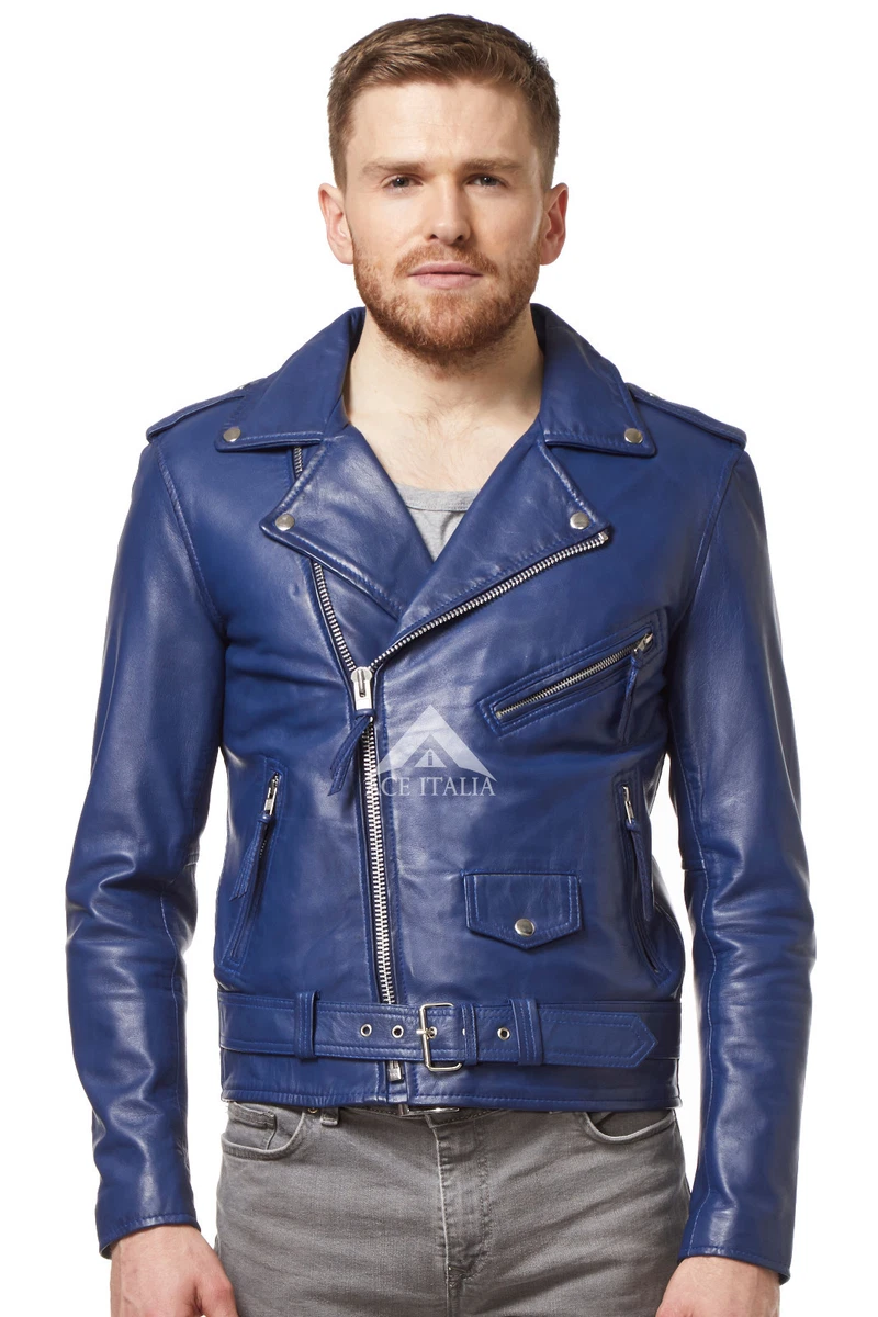 Designer leather top biker jacket mens