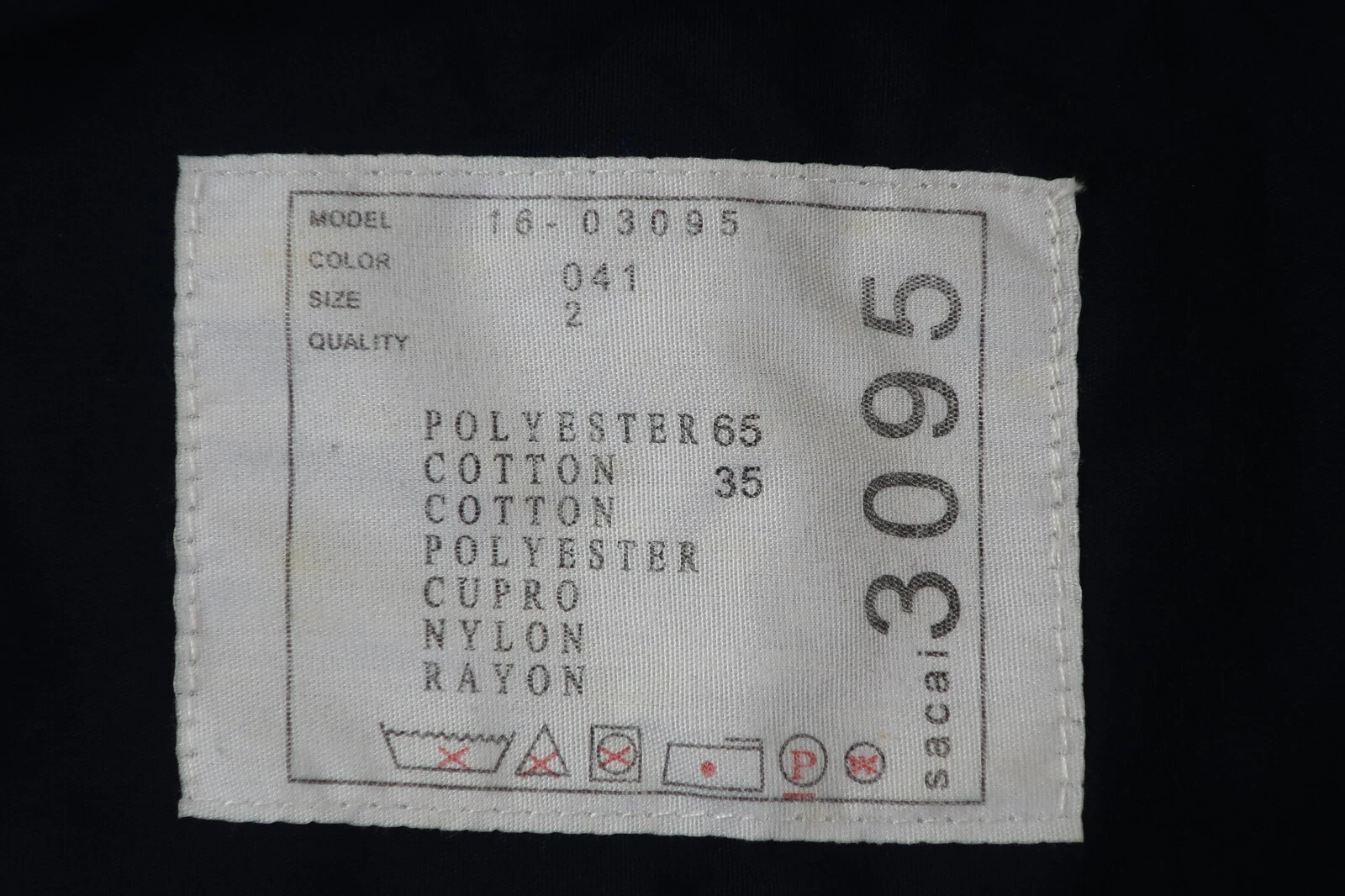 SACAI Blu Poliestere Manica Lunga Abito Top Blusa Camicia Small 0 2 4