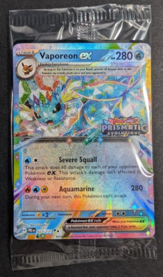 #ad Vaporeon ex 023 131 Surprise Box Stamped Promo Prismatic Evolutions Sealed $13.99