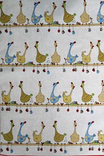 Kracht Geschirrtuch Küchentuch "Hühner auf der Stange" Ostern Eier Halbleinen