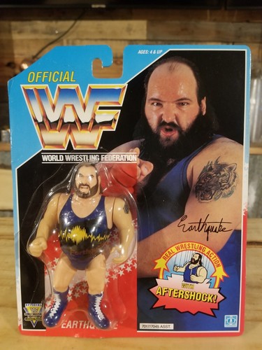 WWF Hasbro Earthquake MOC Series 3 Blue Card Vinta...