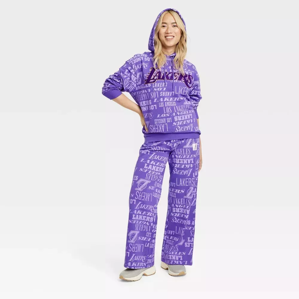 Women s NBA LA Lakers Oversized Graphic 2 Piece Suit S Top XS