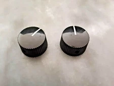 2 GUITAR CONTROL KNOBS Barrel style Black color w/setscrew 