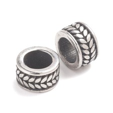 10pcs 316 Stainless European Large Hole Cloumn Beads Metal Spacer Beads 9.5x6mm