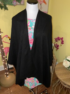 Lilly Pulitzer NWT Terri Cashmere Wrap Black $298 | eBay